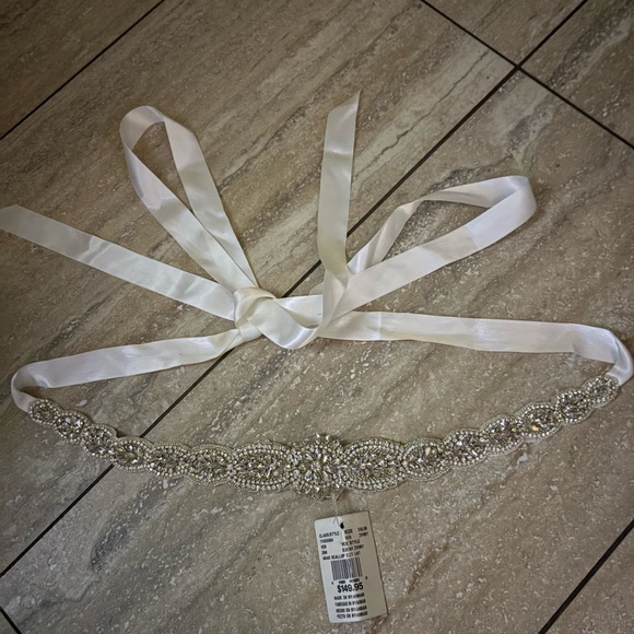 Wedding Gown - Graduated Beaded Satin Sash